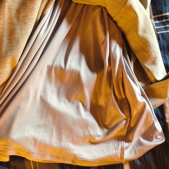 EXPRESS Light Gray Lined Faux Wrap Dress Size Small - Picture 5 of 5